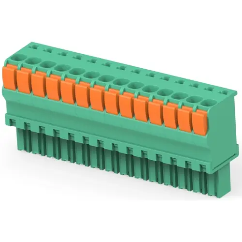 Garantierte Lieferung Leiterplattenklemme, 14-polig, RM 3.5 mm, 0,05-2 mm², 9 A, Push-in Federanschluss, grün, 1-1986692-4