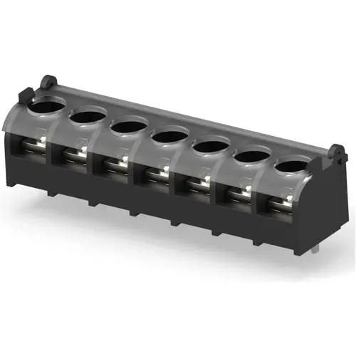 Leiterplattenklemme, 7-polig, 0,3-2,0 mm², 15 A, Schraubanschluss, schwarz, 1546927-7 Super-Preis