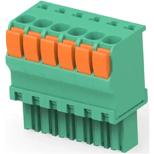 Leiterplattenklemme, 6-polig, RM 3.5 mm, 0,05-2 mm², 9 A, Push-in Federanschluss, grün, 1986692-6 Must-Have