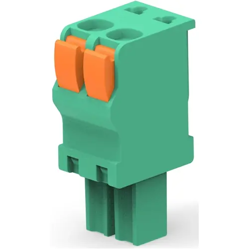 Leiterplattenklemme, 2-polig, RM 3.81 mm, 0,05-2 mm², 9 A, Push-in Federanschluss, grün, 1986722-2 Neu Im Sortiment
