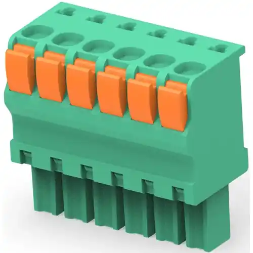 Direktkauf Leiterplattenklemme, 6-polig, RM 3.81 mm, 0,05-2 mm², 9 A, Push-in Federanschluss, grün, 1986722-6