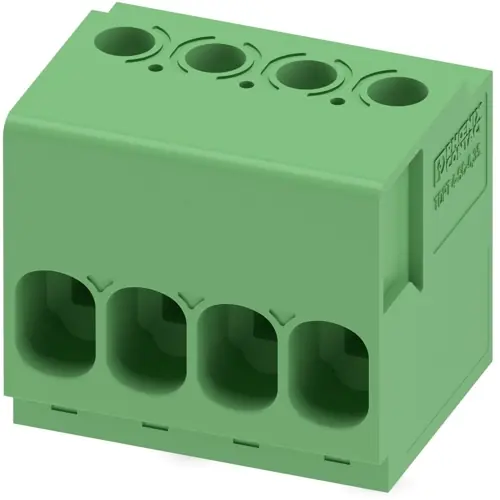 Preis Gesenkt Leiterplattenklemme, 4-polig, RM 6.35 mm, 0,2-6,0 mm², 41 A, Schraubanschluss, grün, 1017516