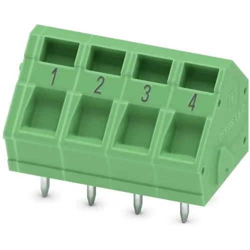 Finale Aktion Leiterplattenklemme, 4-polig, RM 5 mm, 0,2-2,5 mm², 16 A, Federklemmanschluss, grün, 1033571