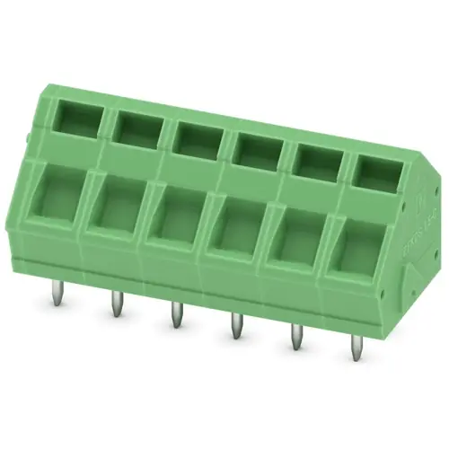 Leiterplattenklemme, 6-polig, RM 5 mm, 0,2-2,5 mm², 16 A, Federklemmanschluss, grün, 1933985 Neue Kollektion