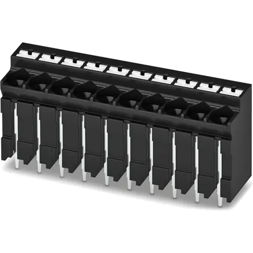 Leiterplattenklemme, 10-polig, RM 5 mm, 0,2-4,0 mm², 32 A, Push-in Federanschluss, schwarz, 1135354 Top-Seller