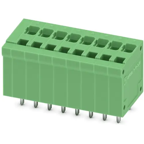 Beliebt Leiterplattenklemme, 8-polig, RM 3.81 mm, 0,14-1,5 mm², 12 A, Zugfeder, grün, 1891043