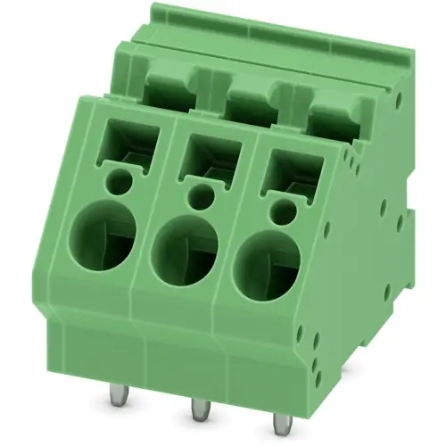 Leiterplattenklemme, 3-polig, RM 7.5 mm, 0,2-6,0 mm², 32 A, Federklemmanschluss, grün, 1991891 Zertifiziert