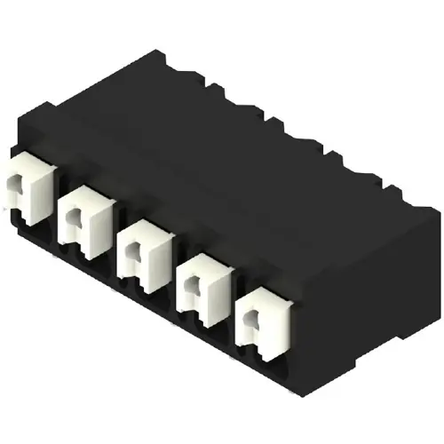 Neu Im Sortiment Leiterplattenklemme, 5-polig, RM 5 mm, 0,13-1,5 mm², 12 A, Federklemmanschluss, schwarz, 1473800000