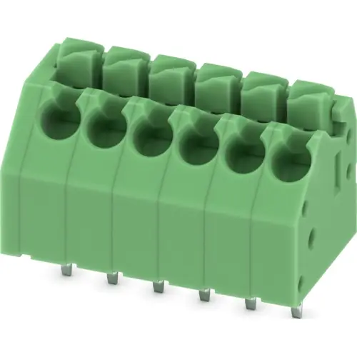 Leiterplattenklemme, 6-polig, RM 3.5 mm, 0,2-1,5 mm², 8 A, Push-in, grün, 1985001 Top-Seller