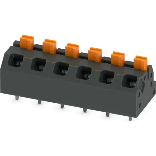 Highlight Leiterplattenklemme, 6-polig, RM 5 mm, 0,2-1,5 mm², 16 A, Push-in, schwarz, 1777160