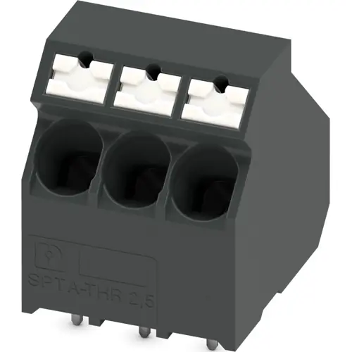 Leiterplattenklemme, 3-polig, RM 5 mm, 0,2-4,0 mm², 32 A, Push-in, schwarz, 1366242 Top-Seller