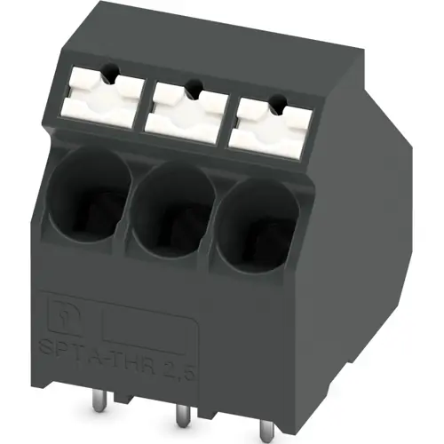 Leiterplattenklemme, 3-polig, RM 5 mm, 0,2-4,0 mm², 32 A, Push-in, schwarz, 1366005 Billig