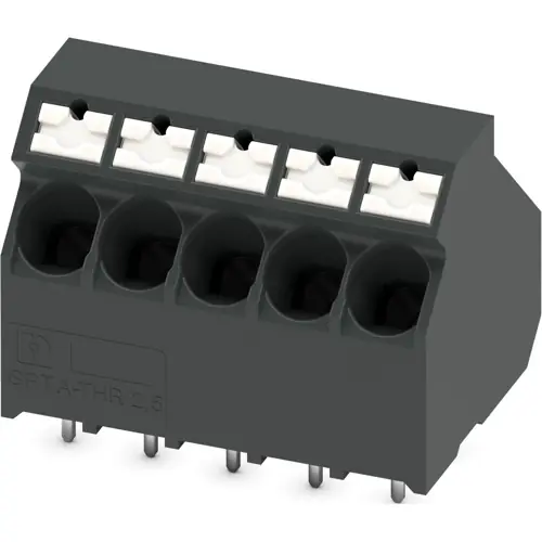 Leiterplattenklemme, 5-polig, RM 5 mm, 0,2-4,0 mm², 32 A, Push-in, schwarz, 1366007 Letzte Chance