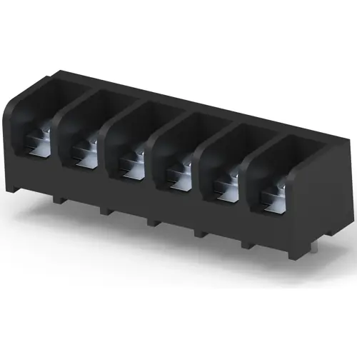 Leiterplattenklemme, 6-polig, 0,3-3,0 mm², 25 A, Schraubanschluss, schwarz, 9-1437652-5 Highlight