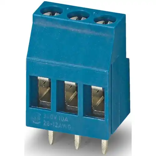 Leiterplattenklemme, 3-polig, RM 5.08 mm, 0,2-4,0 mm², 24 A, Schraubanschluss, blau, 1706442 Nur Heute