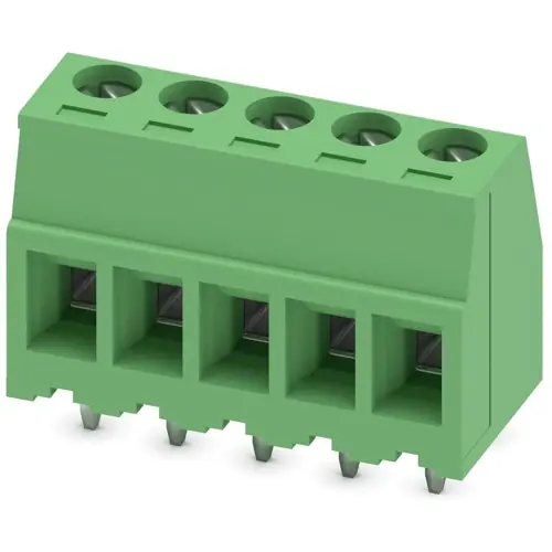 Leiterplattenklemme, 5-polig, RM 3.81 mm, 0,14-1,5 mm², 8 A, Schraubanschluss, grün, 1705579 Beliebt