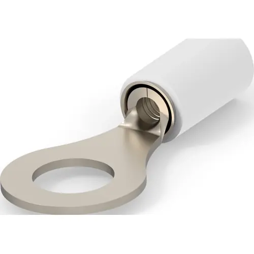 Isolierter Ringkabelschuh, 2,08-3,31 mm², AWG 14 bis 12, 6.74 mm, 1/4, beige, 1577641-1 Geprüft