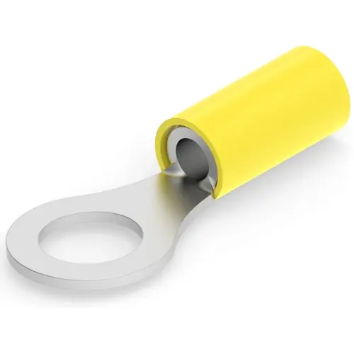 Isolierter Ringkabelschuh, 3,0-6,0 mm², AWG 12 bis 10, 7.92 mm, M8, gelb, 2-320576-1 Echt