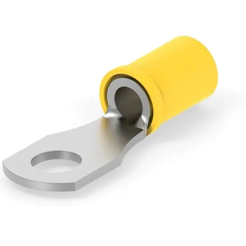Isolierter Ringkabelschuh, 2,62-6,64 mm², AWG 12 bis 10, 5 mm, M5, gelb, 130466 Zertifiziert