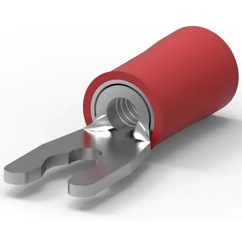 Isolierter Gabelkabelschuh, 0,3-1,42 mm², AWG 22 bis 16, M3, rot, 52928 Zertifiziert