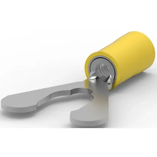 Isolierter Gabelkabelschuh, 3,0-6,0 mm², AWG 12 bis 10, M6, gelb, 52945 Finale Aktion