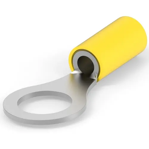 Sichere Zahlung Isolierter Ringkabelschuh, 2,62-6,64 mm², AWG 12 bis 10, 9.91 mm, gelb, 8-35112-1