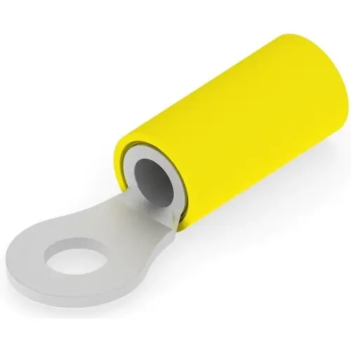Preisreduziert Isolierter Ringkabelschuh, 2,6-6,6 mm², AWG 12 bis 10, 4.34 mm, M4, gelb, 35108