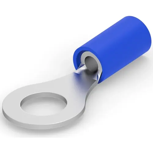Isolierter Ringkabelschuh, 1,25-2,0 mm², AWG 16 bis 14, 6.35 mm, M6, blau, 8-320563-1 Geprüft