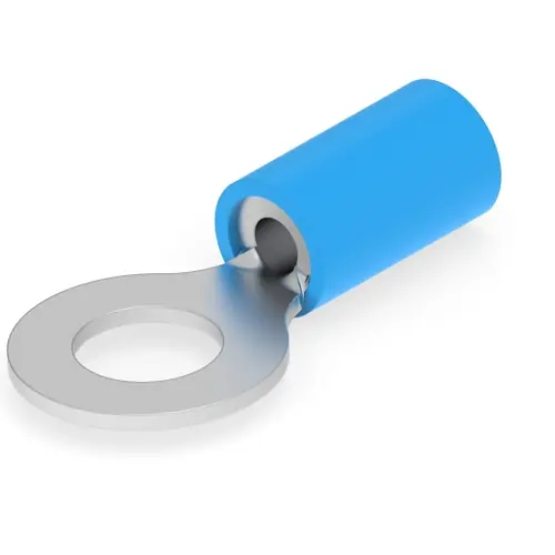 Preisreduziert Isolierter Ringkabelschuh, 1,04-2,64 mm², AWG 16 bis 14, 6.35 mm, M6, blau, 35274