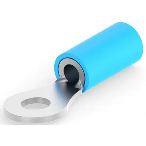 Isolierter Ringkabelschuh, 1,31-2,08 mm², AWG 16 bis 14, 4.34 mm, M4, blau, 4-51864-1 Echt