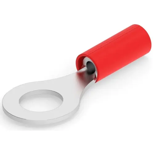 Sofort Bestellen Isolierter Ringkabelschuh, 0,5-0,6 mm², AWG 20, 6.35 mm, M6, rot, 2-320571-4