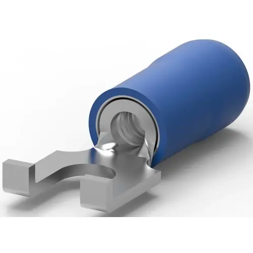 Isolierter Gabelkabelschuh, 1,25-2,0 mm², AWG 16 bis 14, M4, blau, 8-320862-1 Echt