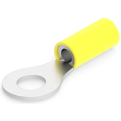 Isolierter Ringkabelschuh, 3,0-6,0 mm², AWG 12 bis 10, 6.7 mm, M6, gelb, 2-342185-1 Heißes Angebot