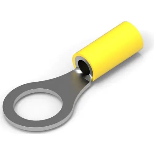 Isolierter Ringkabelschuh, 3,0-6,0 mm², AWG 12 bis 10, 10.4 mm, M10, gelb, 160300 Must-Have