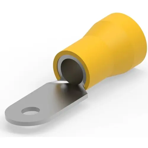 Isolierter Ringkabelschuh, 21,2 mm², AWG 4, 6.73 mm, M6, gelb, 52043-1 Finale Aktion