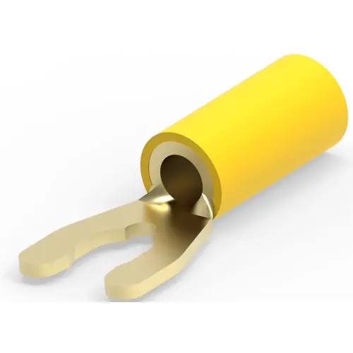Isolierter Gabelkabelschuh, 3,0-6,0 mm², AWG 12 bis 10, M4, gelb, 52962 Zertifiziert
