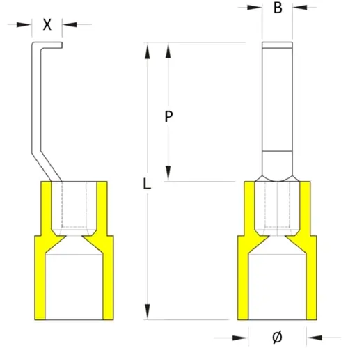 Isolierter Stiftkabelschuh, 4,0-6,0 mm², 3 mm, gelb, 1312470000 Preis Gesenkt