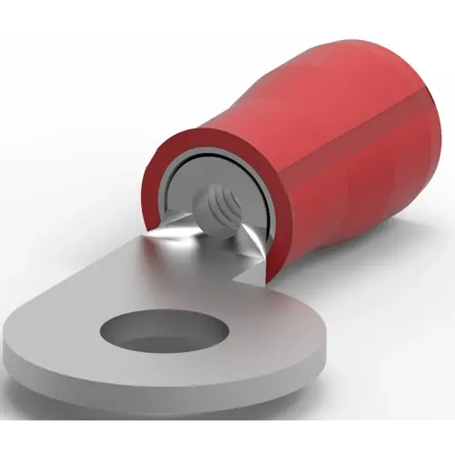 Schneller Versand Isolierter Ringkabelschuh, 0,5-0,6 mm², AWG 20, 3.51 mm, M3,5, rot, 52284-2