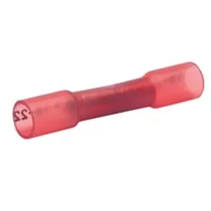 Stoßverbinder mit Wärmeschrumpfisolierung, 0,5-1,0 mm², AWG 20 bis 17, rot, 36 mm, 670WS Neue Ware