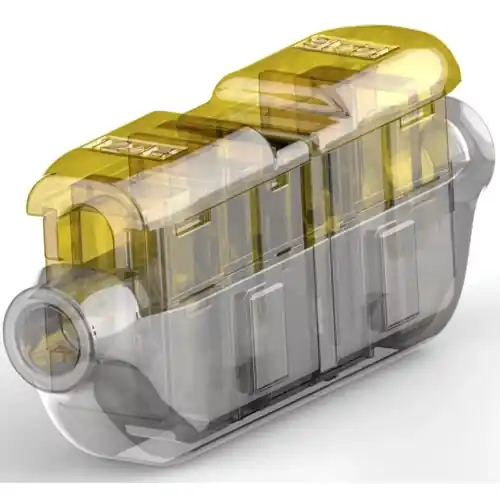 Stoßverbinder mit Isolation, 2,5-4,0 mm², AWG 14 bis 12, transparent/gelb, 48 mm, 2213600-7 Neu Im Sortiment