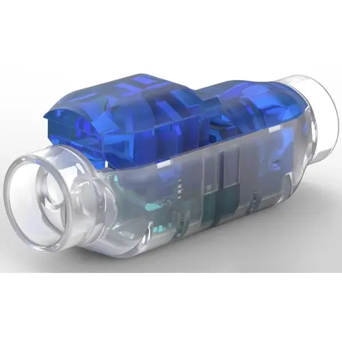 Stoßverbinder mit Isolation, 0,75-0,82 mm², AWG 18, transparent/blau, 36.4 mm, 2213800-2 Markenware