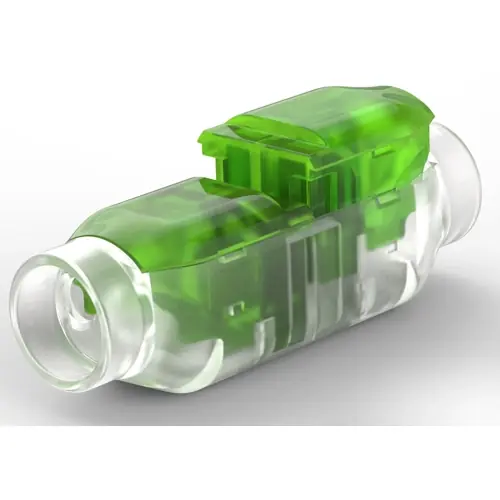 Ausverkauf Stoßverbinder mit Isolation, 0,33-0,52 mm², AWG 22 bis 20, transparent/grün, 36.4 mm, 2213800-3