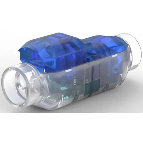 Sonderaktion Stoßverbinder mit Isolation, 0,34-0,52 mm², AWG 22 bis 20, transparent/blau, 36.4 mm, 2213800-4