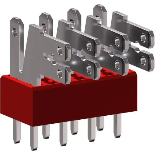 Markenprodukt Flachsteckerleiste, 2-polig, 6,3 x 0,8 mm oder 2,8 x 0,8 mm, L 8.5 mm, unisoliert, 1,0-2,5 mm², AWG 16-14, 25870902