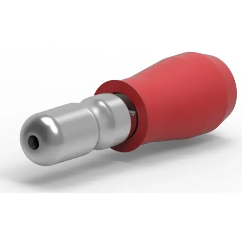 Geprüft Rundstecker, Ø 3.96 mm, L 22.7 mm, isoliert, gerade, rot, 0,5-1,5 mm², AWG 20-16, 165590-1