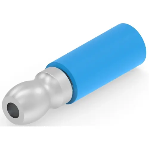 Rundstecker, Ø 4.75 mm, L 19.63 mm, isoliert, gerade, blau, 1,04-2,62 mm², AWG 17 bis 14, 324228 Preisknaller