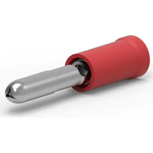 Rundstecker, Ø 3 mm, L 24 mm, isoliert, gerade, rot, 0,5-1,5 mm², AWG 20-16, 141462-1 Begrenztes Angebot