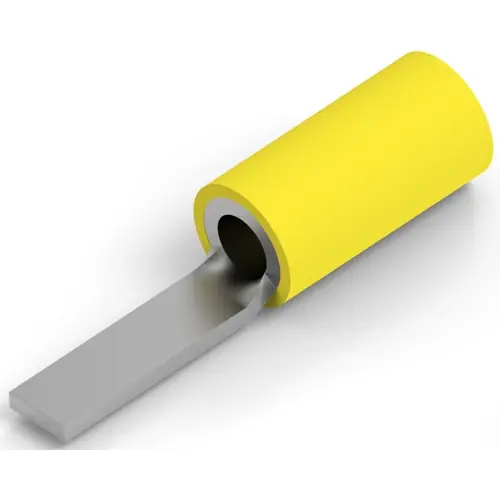 Flachstecker, 4,191 x 1,02 mm, L 29.4 mm, isoliert, gerade, gelb, 2,5-6,0 mm², AWG 12 bis 10, 131445 Markenprodukt