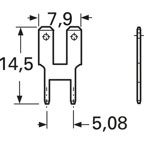 Flachstecker, 2,8 x 0,8 mm (2x), L 14.5 mm, unisoliert, gerade, 72818 Saisonangebot