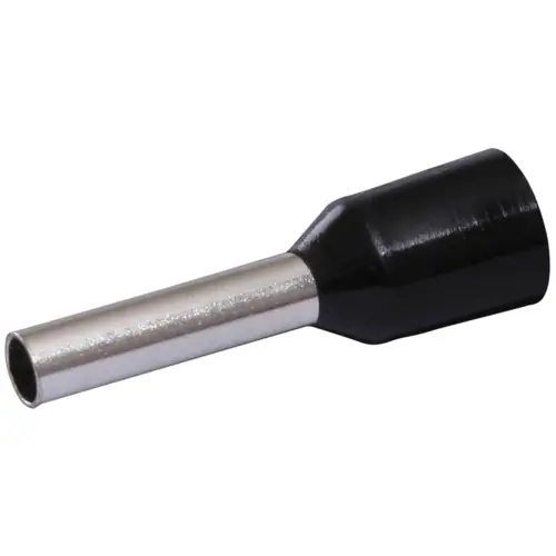Neuheit Isolierte Aderendhülse, 1,5 mm², 8 mm lang, schwarz, 22C428, Packung mit 100 Stück